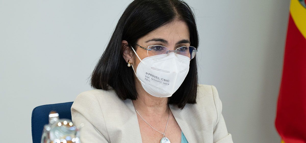 Carolina Darias, ministra de Sanidad, durante el Consejo Interterritorial del SNS. (Foto. Pool Moncloa. Borja Puig de la Bellacasa)