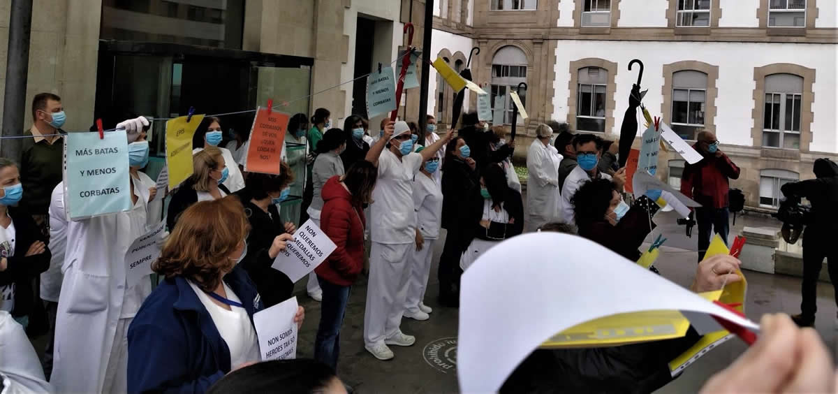 Protestas en el hospital provincial de Pontevedra (Foto. CESM)