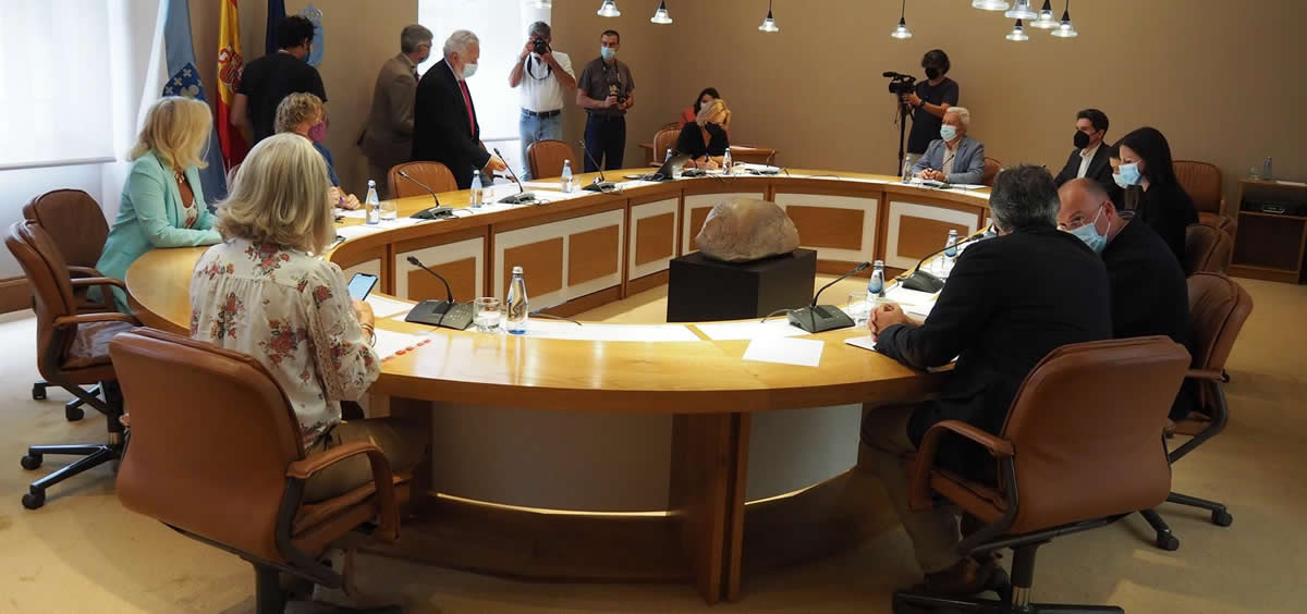 Reunión de la junta de portavoces de la Cámara gallega para marcar el orden del día del próximo pleno, que tendrá lugar los días 14 y 15 de septiembre (Foto: Parlamento de Galicia)