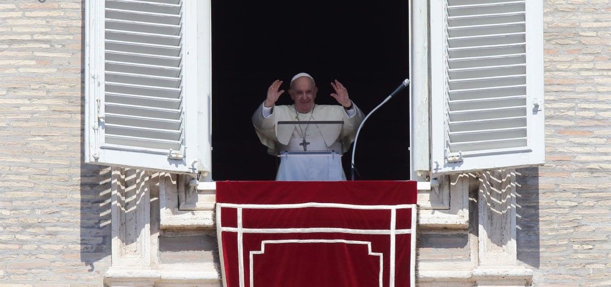 El Papa Francisco durante el pasado rezo del Ángelus. (Foto. Evandro Inetti. ZUMA Press Wire d DPA. EP)