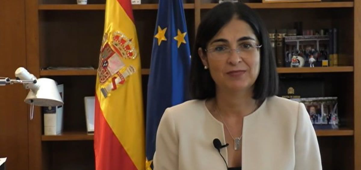 La ministra de Sanidad, Carolina Darias, en su intervención en el 71 Comité Regional OMS Euro (Foto. Ministerio de Sanidad)