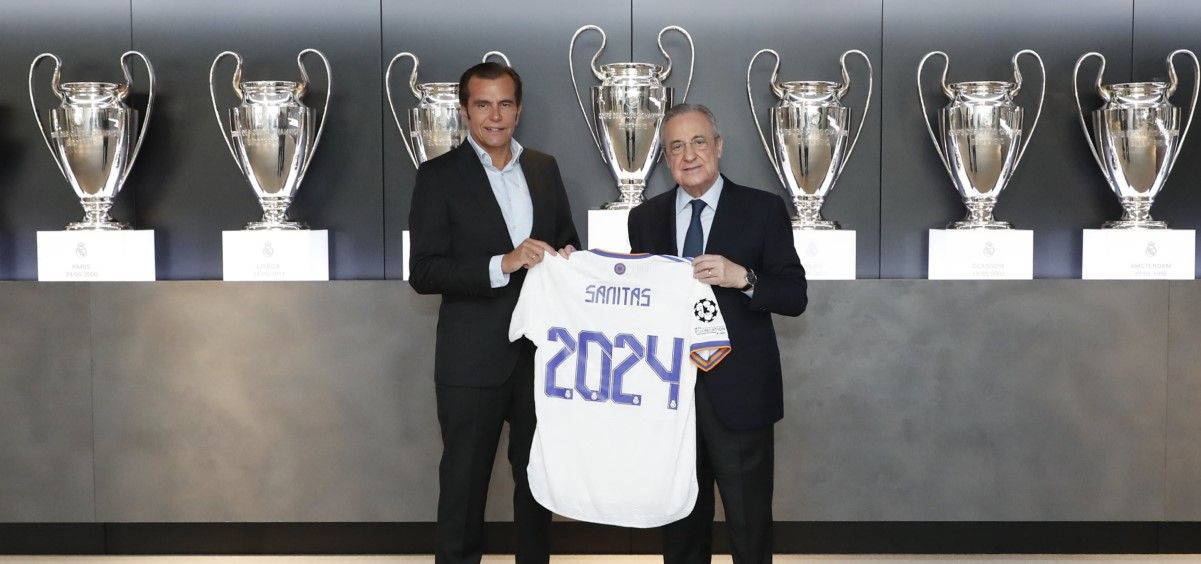 Iñaki Peralta, consejero delegado de Sanitas y Florentino Pérez, presidente del Real Madrid (Foto. Sanitas)