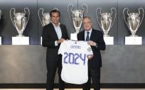 Iñaki Peralta, consejero delegado de Sanitas y Florentino Pérez, presidente del Real Madrid (Foto. Sanitas)