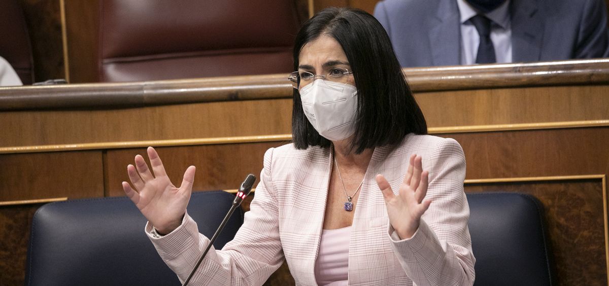 La ministra de Sanidad, Carolina Darias, interviene en el Congreso (Foto: PSOE)