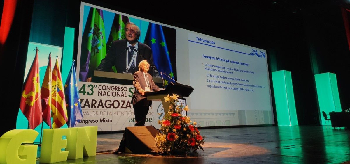 El Dr. Mariano Barbacid, del CNIO, en el 43º Congreso Nacional de Semergen. (Foto. Agustina Uhrig. ConSalud.es)