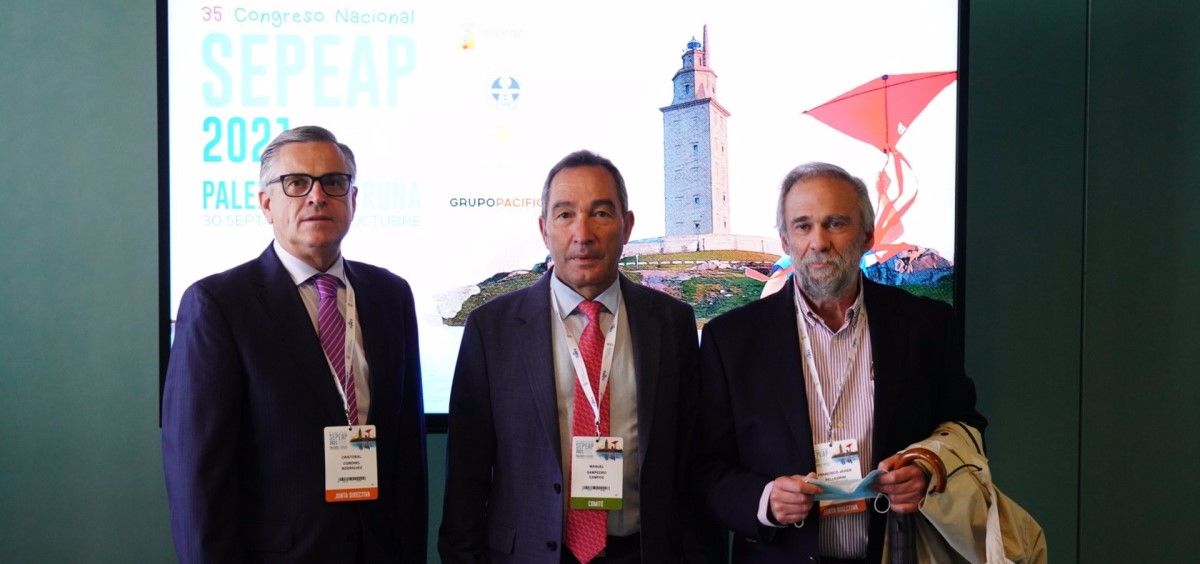 Los doctores Coronel, Pelegrini y Sampedro en el 35º Congreso Nacional de Sepeap. (Foto. Sepeap. EP)
