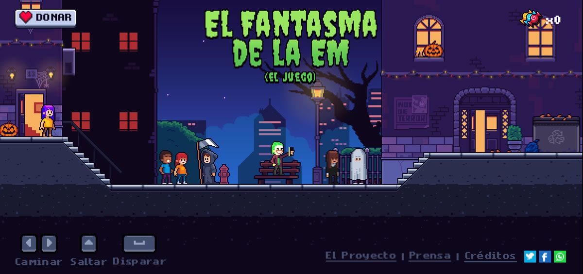 Captura del videojuego 'El fantasma de la EM' con el que jugará en directo Wismichu (Foto. Esclerosis Múltiple España)