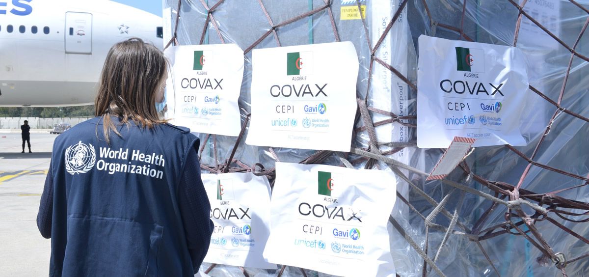 Cargamento de vacunas contra la Covid-19 enviado a Argelia a través de COVAX (Foto. WHO African Region)