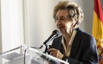 La bioquímica española Margarita Salas, durante su intervención en un acto de homenaje del INIA, el pasado 2 de julio de 2019 (. Foto. Óscar Cañas. EP)