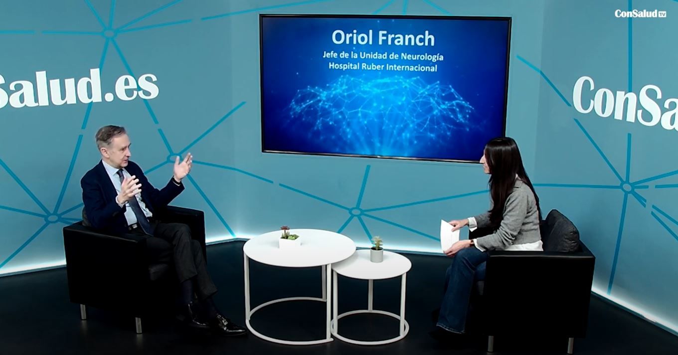 Entrevista al Dr. Oriol Franch, jefe de la Unidad de Neurología del Hospital Ruber Internacional.  (Foto. ConSalud TV)