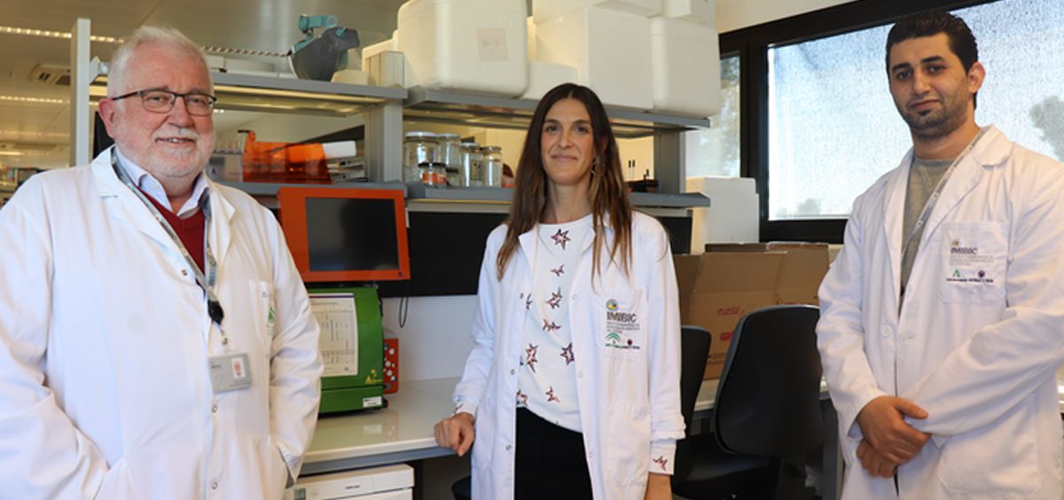 Investigadores Rafael Solana, Alejandra Pera y Fakhri Hassouneh descubren el efecto que el virus del herpes tiene en el sistema inmunológico (Foto. Universidad de Córdoba)