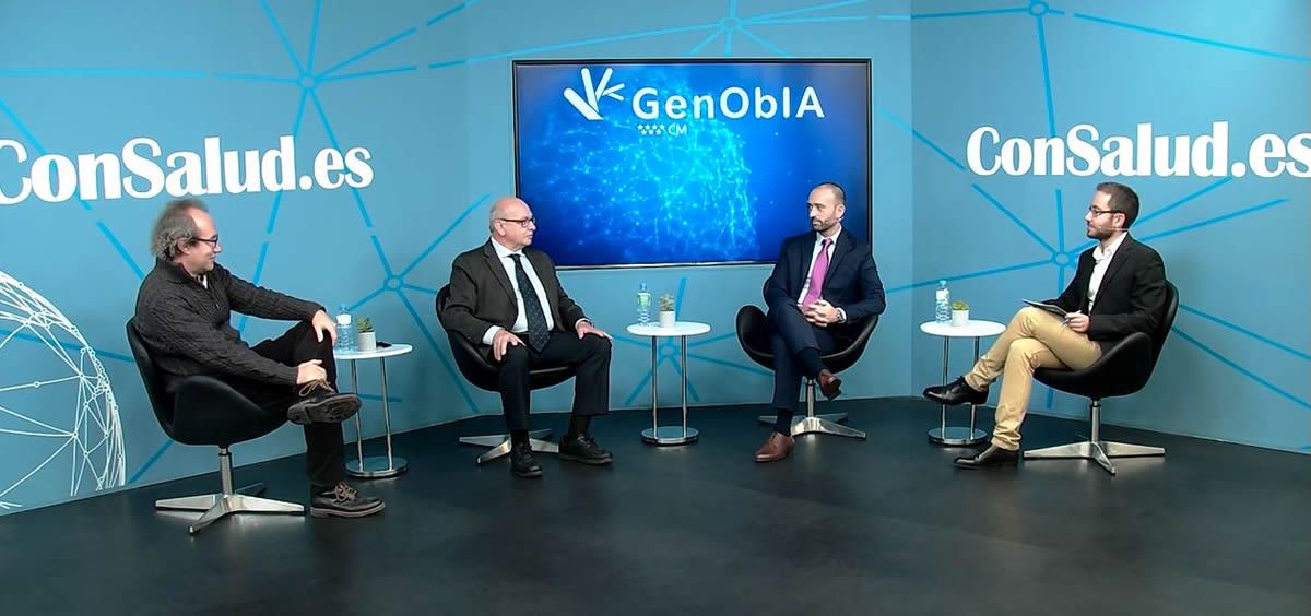 Los investigadores Vicente Lahera, José Javier Zamorano y José Manuel Molina, durante el coloquio sobre el proyecto GenObIA (Foto: ConSalud.es)