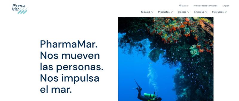 Captura de pantalla de la nueva web de PharmaMar