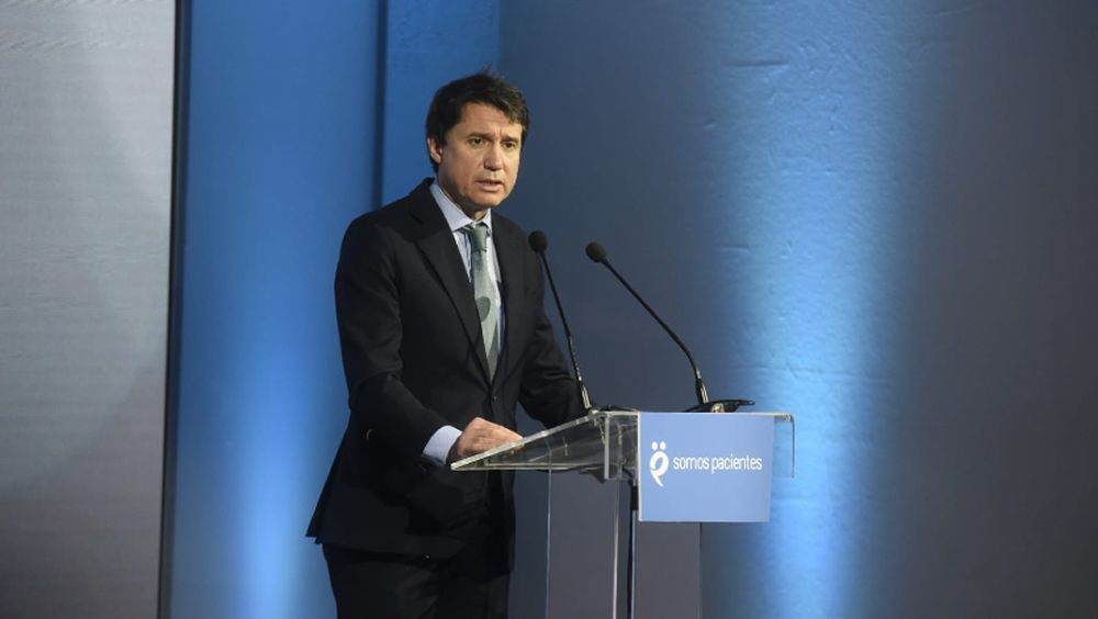 El presidente de Farmaindustria, Juan López Belmonte, durante su intervención (Foto. Farmaindustria)
