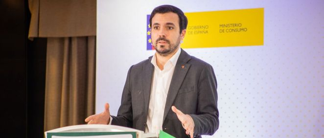 Alberto garzón, ministro de Consumo y estandarte de las medidas contra la publicidad de alimentos y bebidas no saludables (Foto. ConsumoGob)