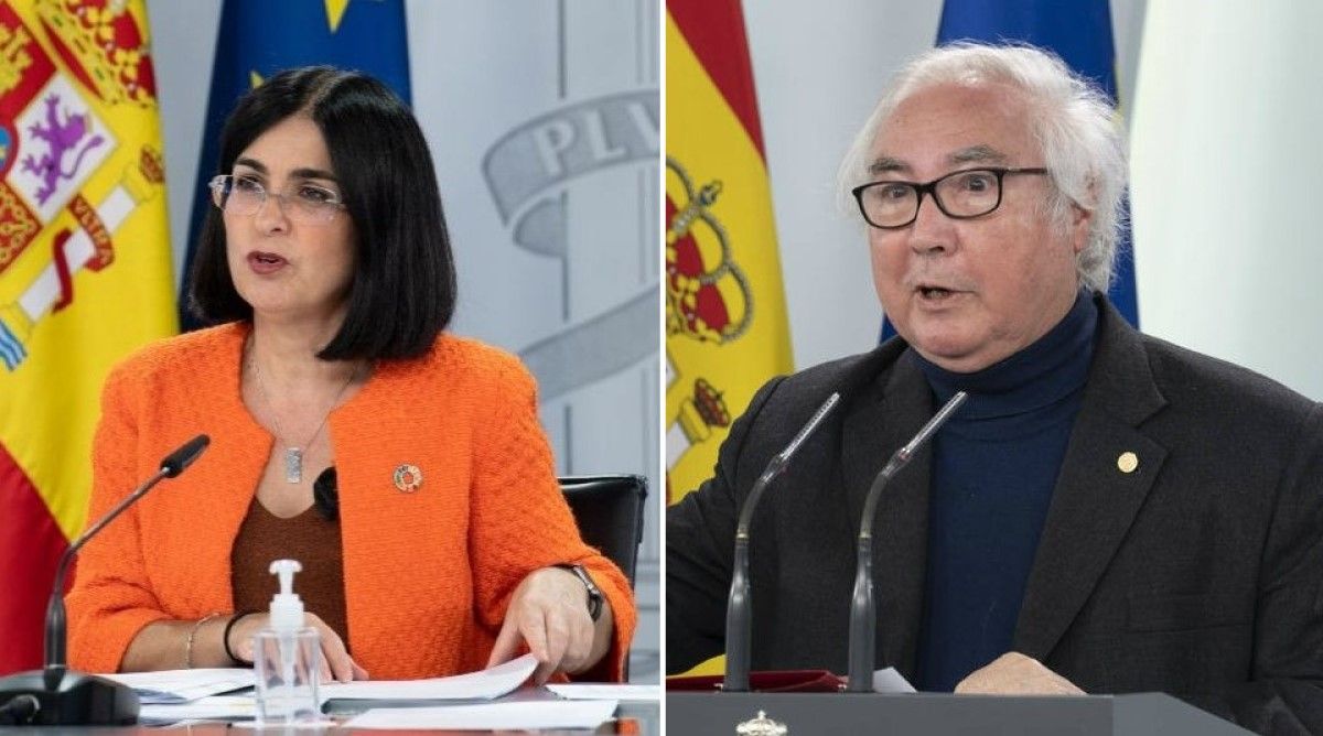 Carolina Darias y Manuel Castells, ministros de Sanidad y Universidades, respectivamente (Foto. ConSalud.es. Pool Moncloa)