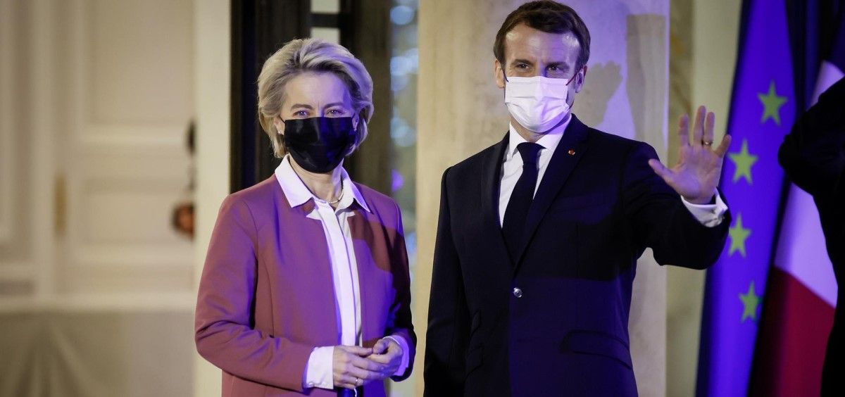 Emmanuel Macron recibe en París a Ursula von der Leyen. (Foto. Thomas Padilla European Commission DPA)