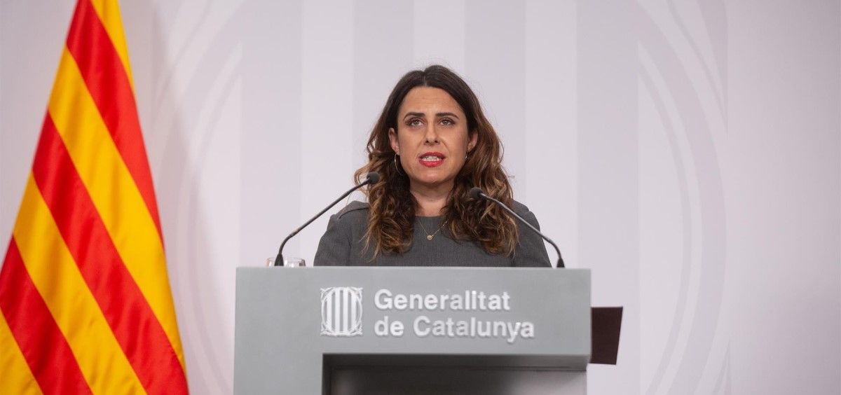 La portavoz del Gobierno de Cataluña, Patrícia Plaja, en rueda de prensa tras el Consejo Ejecutivo. (Foto. David Zorrakino EP)