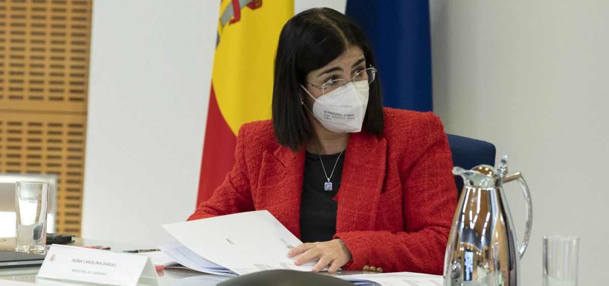 La Ministra de Sanidad, Carolina Darias, en el Consejo Interterritorial del SNS. (Foto. Pool Moncloa. Borja Puig de la Bellacasa)