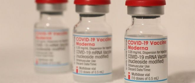 Viales de la vacuna contra la Covid 19 de Moderna. (Foto. Marta Fernández EP)