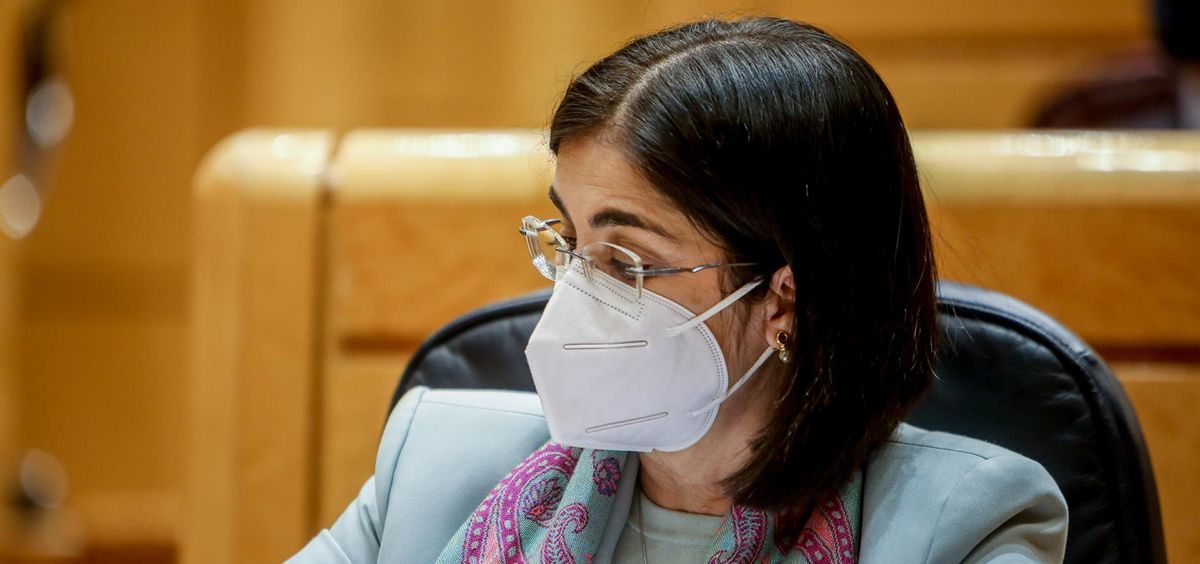 Carolina Darias, ministra de Sanidad, en sesión del Senado (Foto. Europa Press)