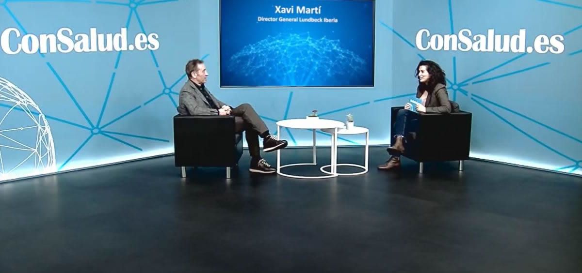 Entrevista en el plató de ConSalud TV a Xavi Martí, director general de Lundbeck Iberia