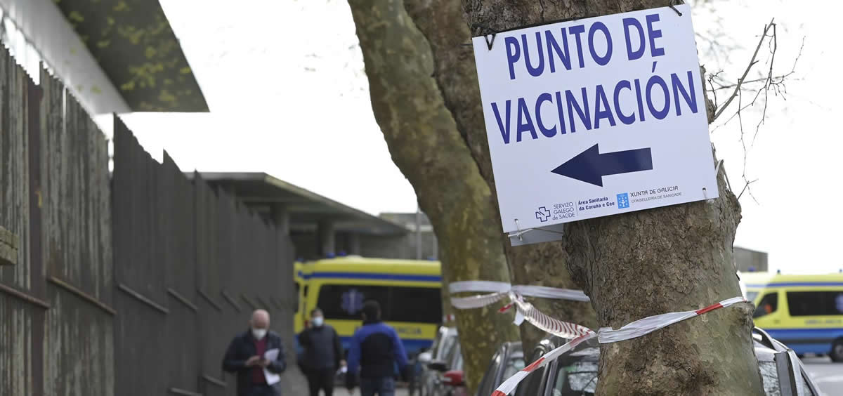 Señal de Punto de Vacunación en Galicia (Foto. M Dylan, Europa Press)