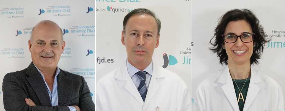 Los doctores Óscar Gómez, José Tuñón y Ana María Pello