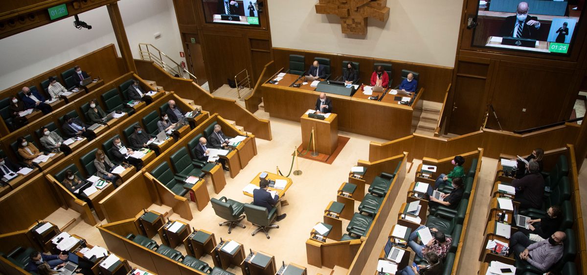 Pleno del Parlamento Vasco durante una sesión parlamentaria (Foto: Parlamento Vasco)
