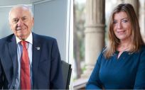 Florentino Pérez Raya, presidente del CGE, y Patricia Gómez, consejera de Sanidad de Baleares. (Fotomontaje. ConSalud.es)