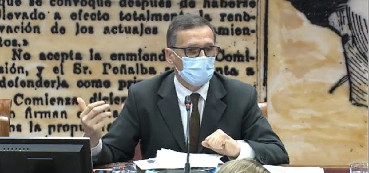 El presidente de la SEMI, el Dr. Jesús Díez Manglano, durante su intervención en la Comisión del Senado. (Foto. SEMI)