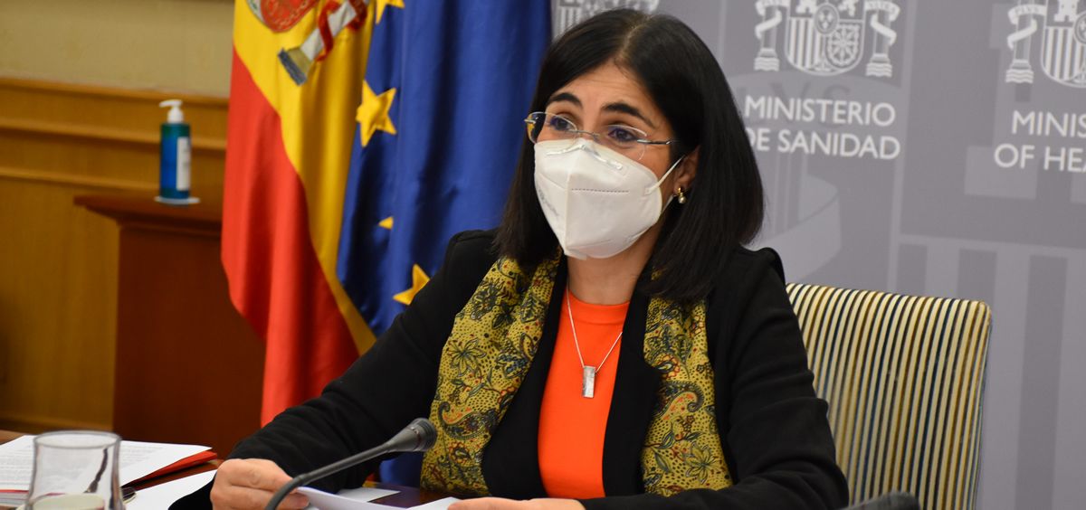 Carolina Darias, ministra de Sanidad, durante un Consejo Interterritorial (Foto: M. Sanidad)