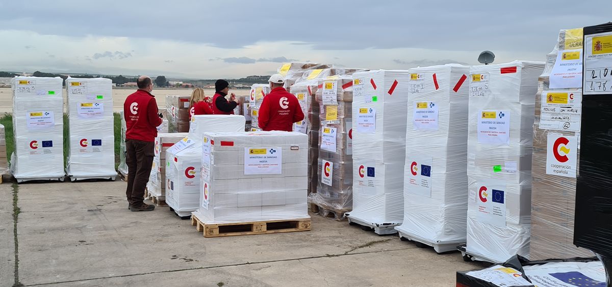 Envío de material sanitario y medicamentos a la población ucraniana refugiada en Polonia (Foto: M. Sanidad)