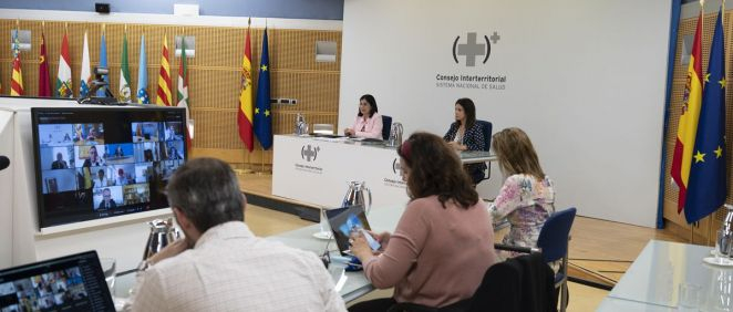 Reunión telemática del Consejo Interterritorial del SNS (Foto: Pool Moncloa / Borja Puig de la Bellacasa)