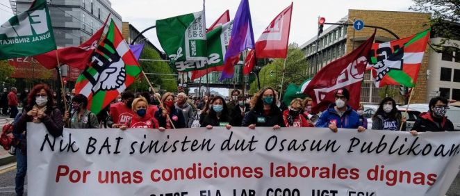 Manifestación sindicatos Osakidetza en huelga (Foto. Europa Press)