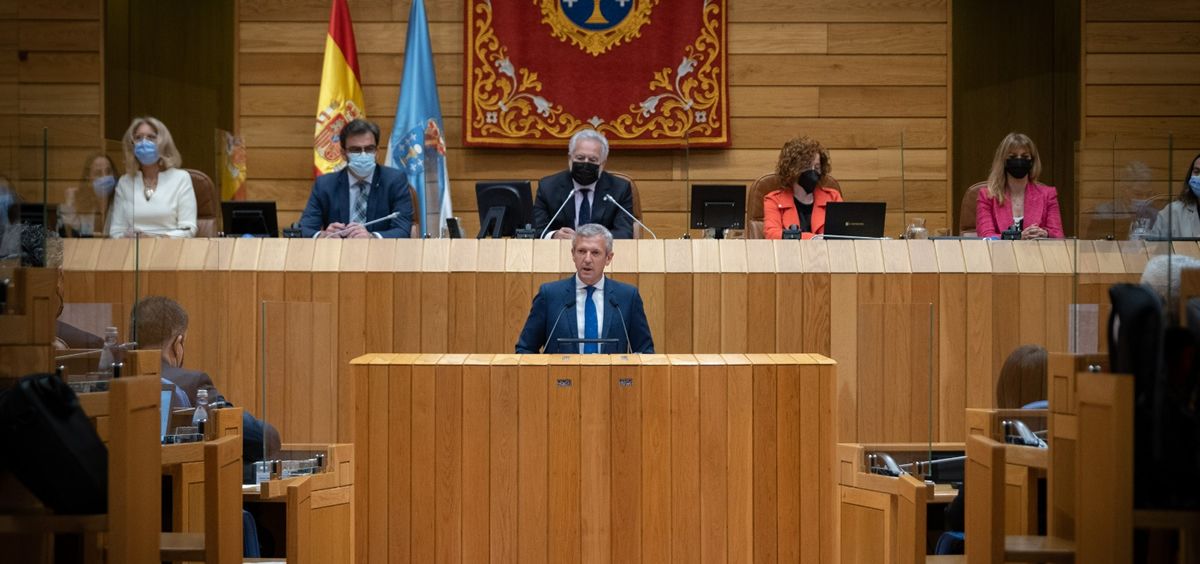 Alfonso Rueda, presidente de la Xunta de Galicia, en el Parlamento gallego (Foto: PP Galicia)