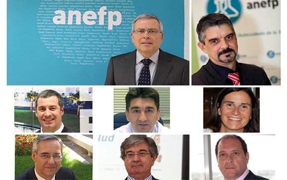 De arriba a abajo: Jordi Ramentol, Jaume Pey, Martín Dos Ramos, Javier del Río, Gemma Bárzano, Tomás Olleros, J. Mª Sardá y Albert Bueno