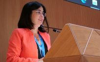 La ministra de Sanidad, Carolina Darias, interviniendo en la 75ª Asamblea Mundial de la Salud (Foto: M.Sanidad)