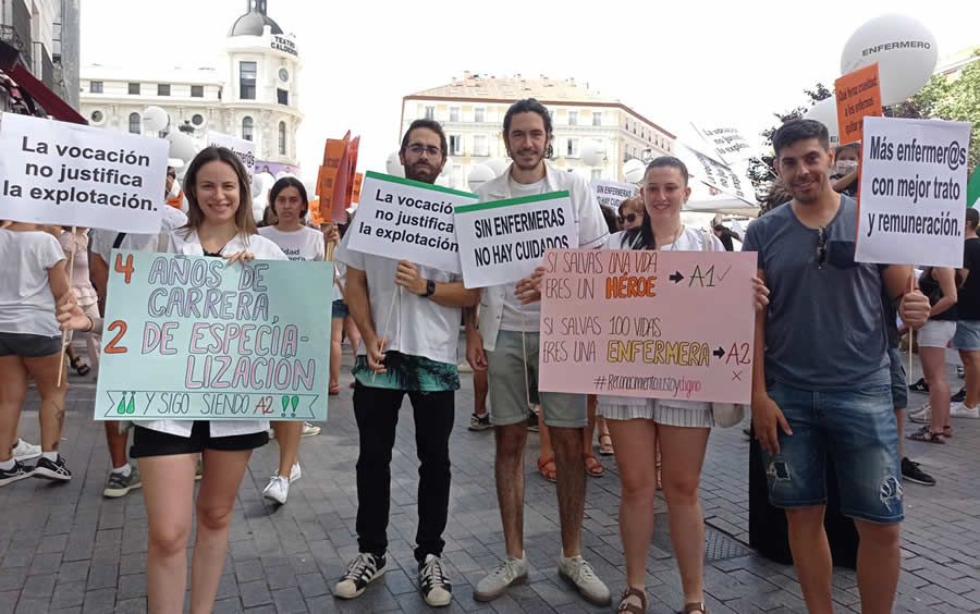 Manifestantes de Enfermería en Madrid