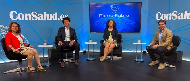 Nicolás Zombré, Ángela Hernández y Blanca Rubio en el plató de ConSalud TV