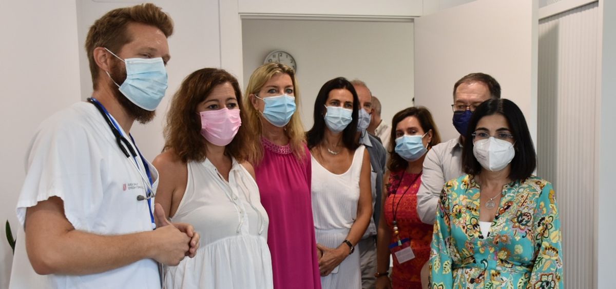 Carolina Darias, ministra de Sanidad, junto a la presidenta de Baleares, Francina Armengol, y la consejera de Salud, Patricia Gómez (Foto: M. Sanidad)
