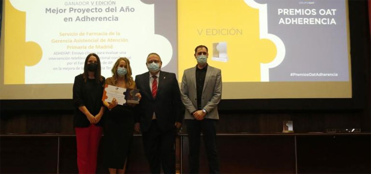 La Comunidad de Madrid recibe el premio a mejor proyecto del año en adherencia (Foto. Comunidad de Madrid)