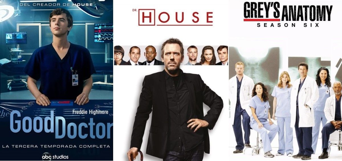 The Good Doctor, Dr. House y Anatomía de Grey. (Fotomontaje. ConSalud.es)