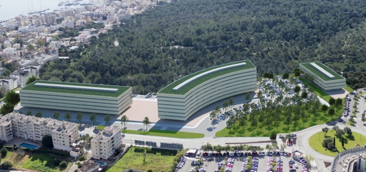 Reproducción del nuevo Hospital Son Dureta, en Palma (Foto: @Patgompic)
