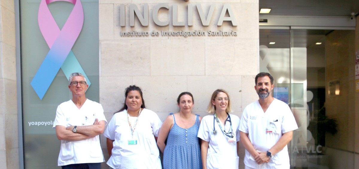 De izquierda a derecha, Jaime Signes Costa, JuliaTarraso, Natividad Blasco, Alba Mulet y Pablo Royo, investigadores a cargo del estudio. (Foto. Incliva)