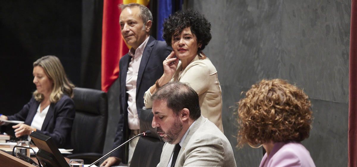 El presidente del Parlamento de Navarra, Unai Hualde, interviene en una sesión plenaria (Foto. Eduardo Sanz EP)