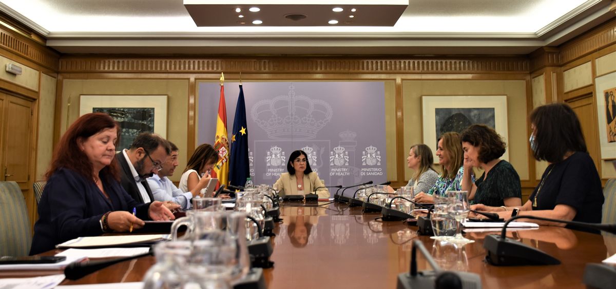 Carolina Darias, ministra de Sanidad, preside el pleno telemático del Consejo Interterritorial (Foto: M. Sanidad)