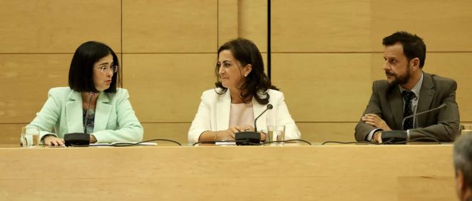 La ministra de Sanidad, Carolina Darias, junto a la presidenta del Gobierno riojano, Concha Andreu, en la inauguración del XXX Congreso de Derecho y Salud (Foto: Gobierno La Rioja)