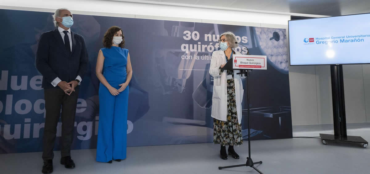 Isabel Díaz Ayuso y Enrique Ruiz Escudero en la inauguración del nuevo Centro Quirúrgico del Hospital público Gregorio Marañón (Foto: Alberto Ortega, EP)