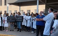 Concentración en las Urgencias del Hospital de la Ribera de Alzira. (Foto. Coenv)